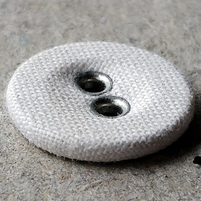 hvid lærreds knap retro knap genbrug til salg gamle knapper 14 mm 2 huller